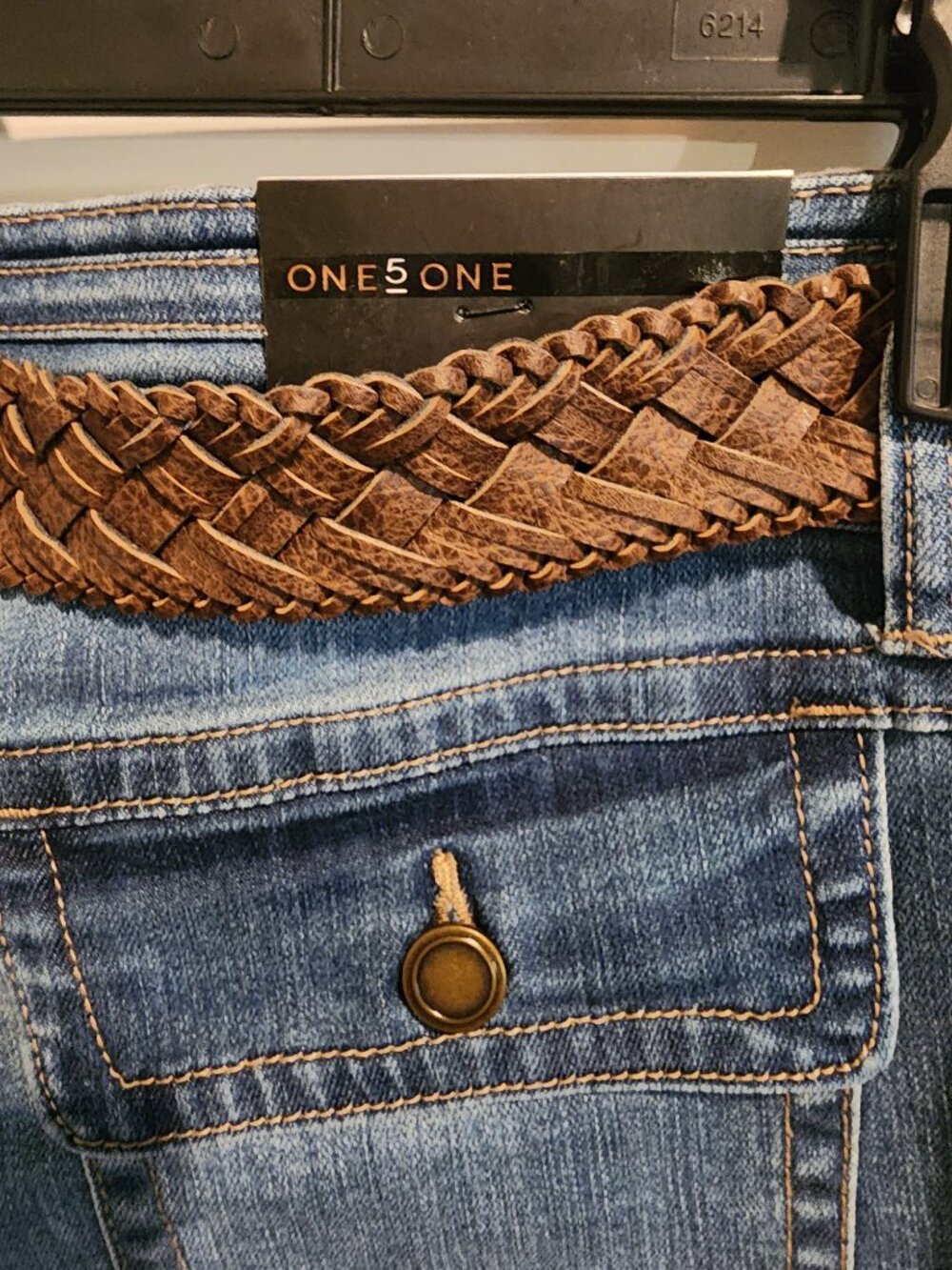 One5One Denim Crop Jeans with Braided Belt – Size 6 – NWT - Picture 6 of 14
